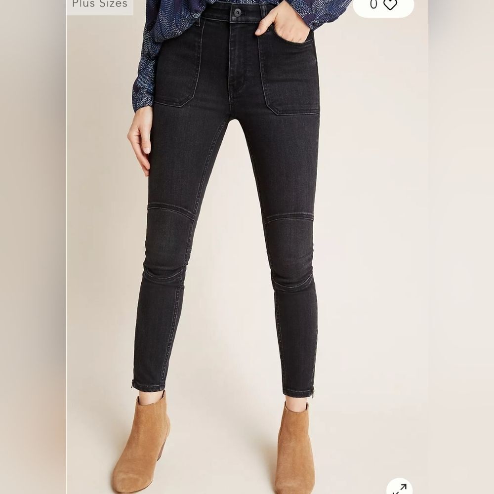 Pilcro and the Letterpress Ultra High Rise Denim Moto Leggings